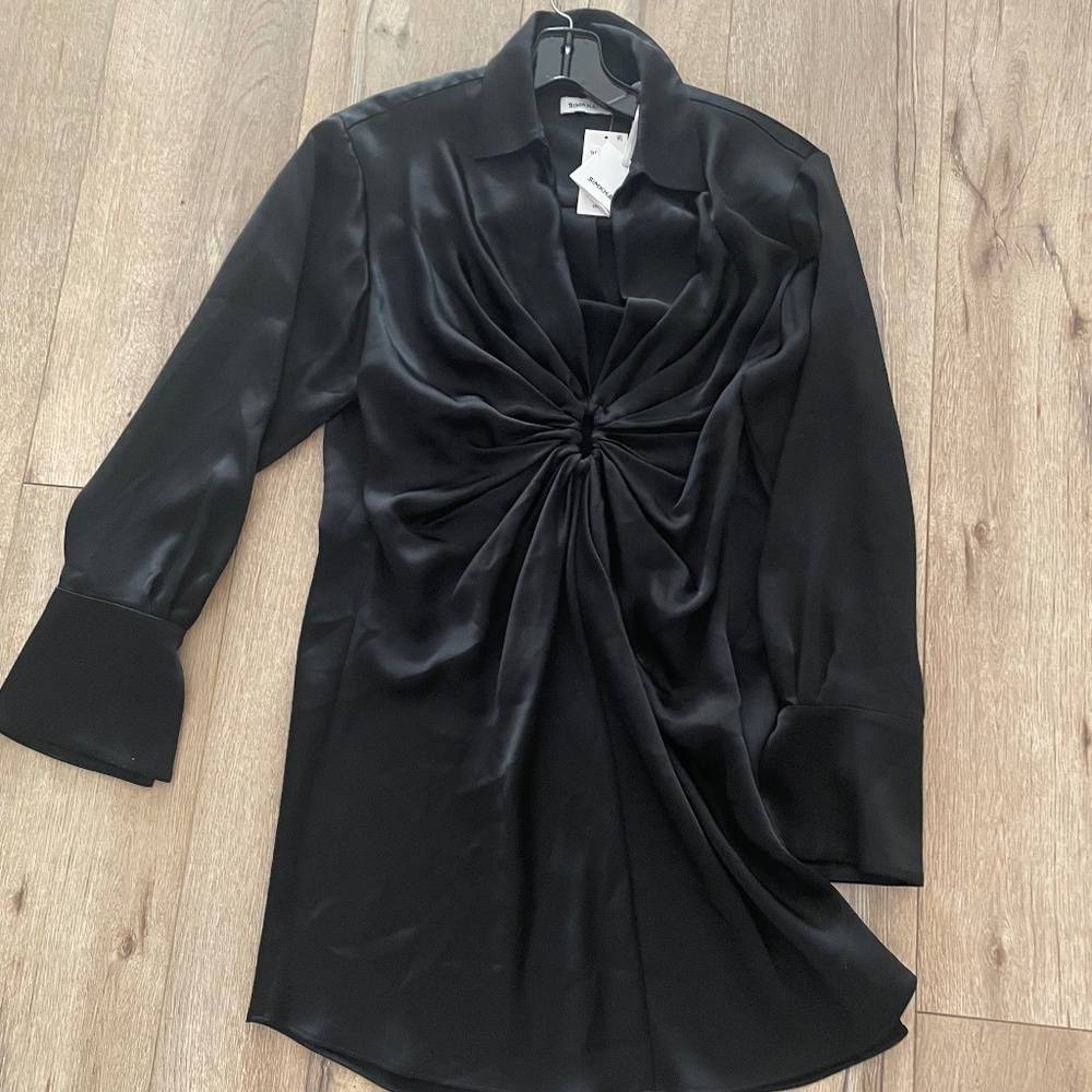 Jonathan Simkhai Black Satin Dress